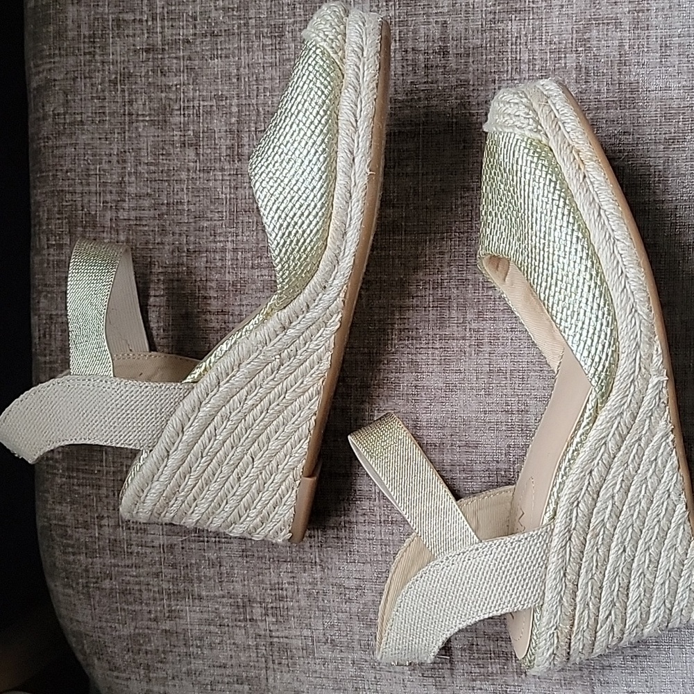 Ralph Lauren Gold Wedge Sandals